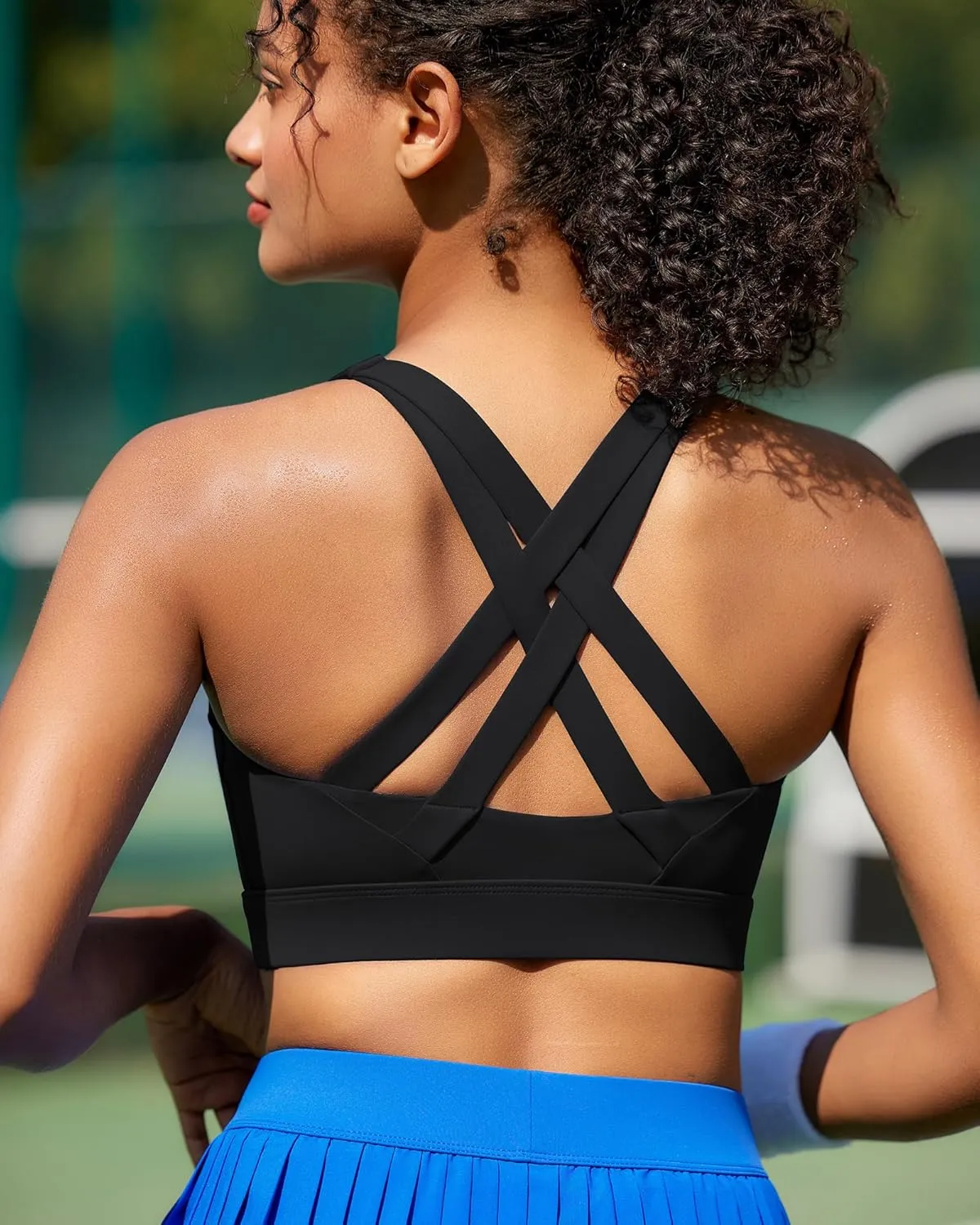 RUNNING GIRL Sports Bra for Women High Support,Molded Cup Strappy Running High Impact Sports Bras for Women