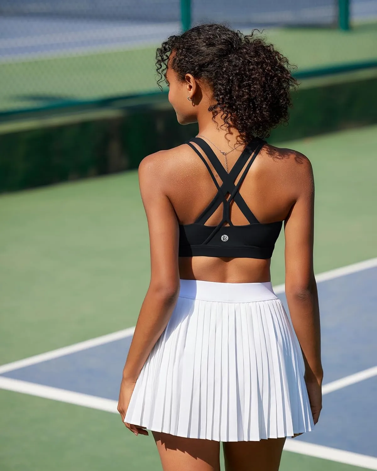RUNNING GIRL Sports Bra for Women, Medium-High Support Criss-Cross Back Strappy Padded Sports Bras Supportive Workout Tops