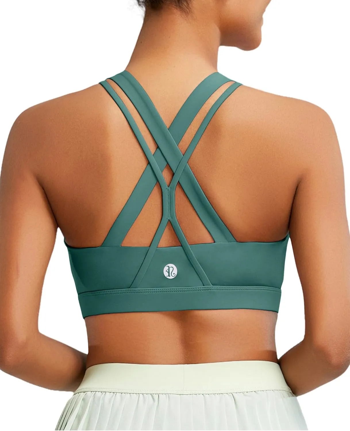 RUNNING GIRL Sports Bra for Women, Medium-High Support Criss-Cross Back Strappy Padded Sports Bras Supportive Workout Tops