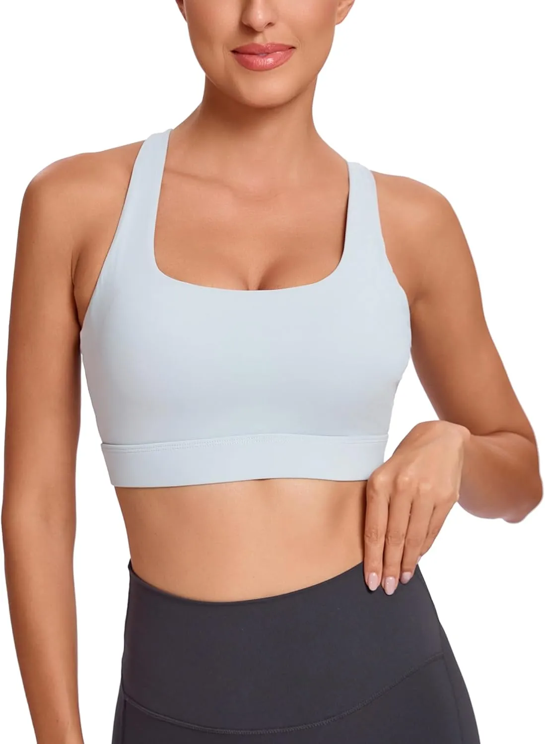 RUNNING GIRL Sports Bras for Women High Support, High Impact Strappy Sports Bra Moulded Cup Workout Bra