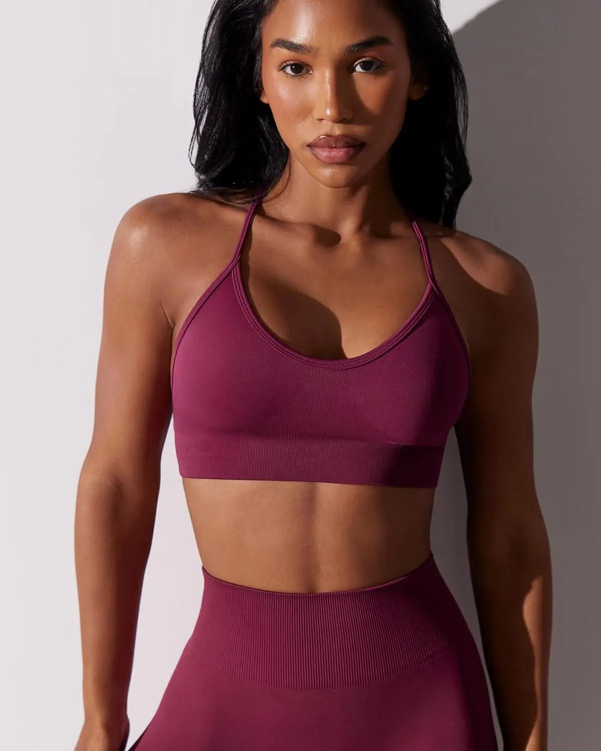 RUNNING GIRL Sports Bras for Women,Sexy Crisscross Back Seamless Padded Sports Bra Medium Support with Removable Pads