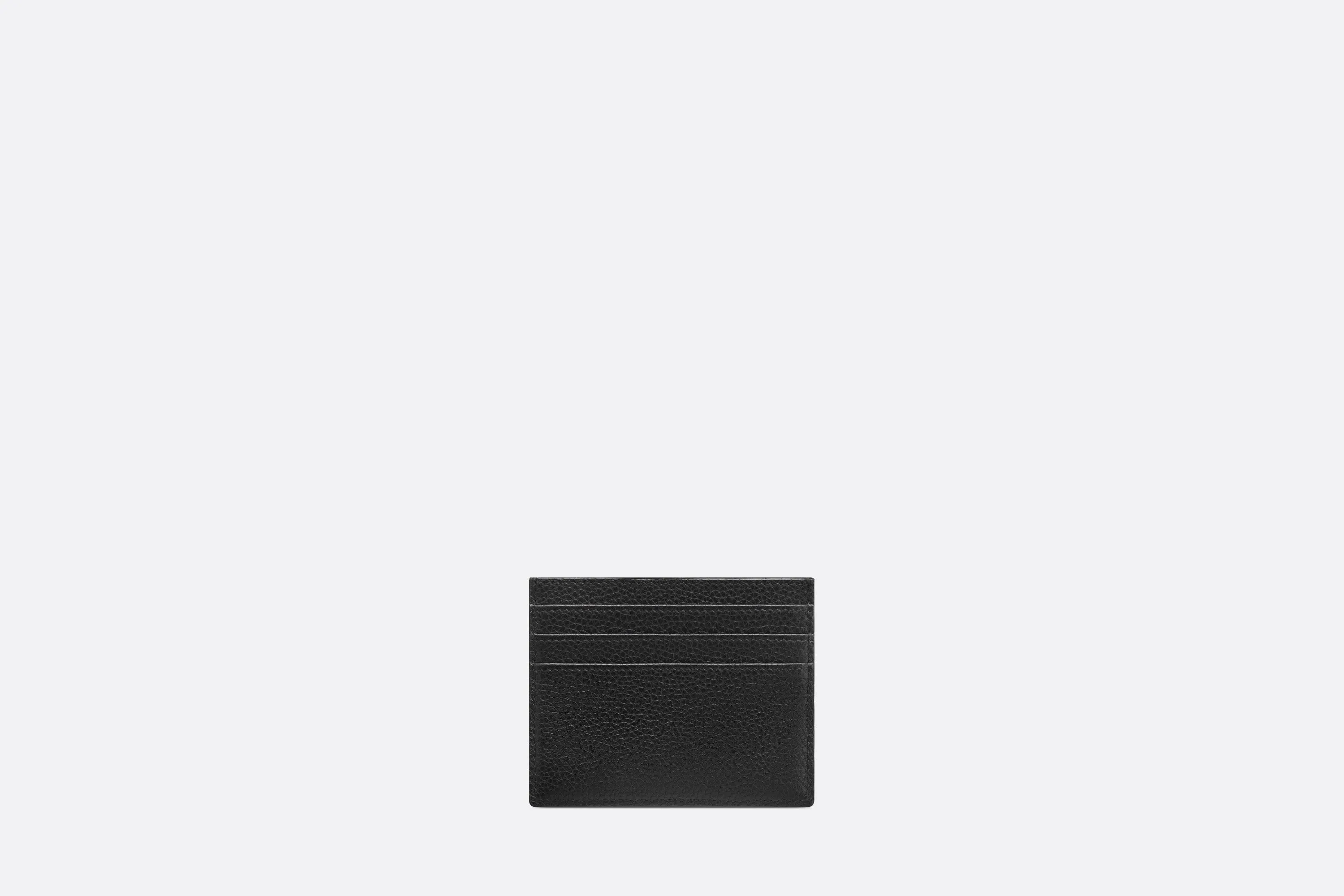 Saddle Card Holder • Black Grained Calfskin and Beige and Black Dior Oblique Jacquard