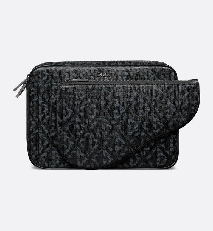 Saddle Triple Pouch • Black CD Diamond Canvas