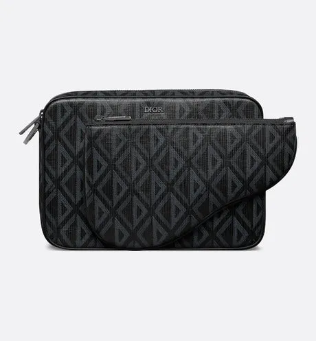 Saddle Triple Pouch • Black CD Diamond Canvas