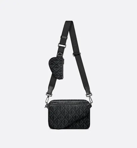 Saddle Triple Pouch • Black CD Diamond Canvas
