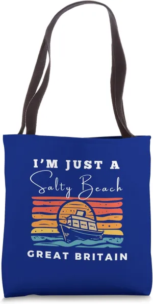 Salty Beach Great Britain Travel Souvenir Tote Bag