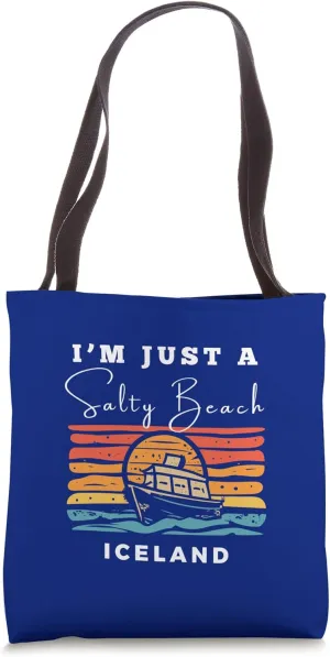 Salty Beach Iceland Travel Souvenir Iceland Tote Bag