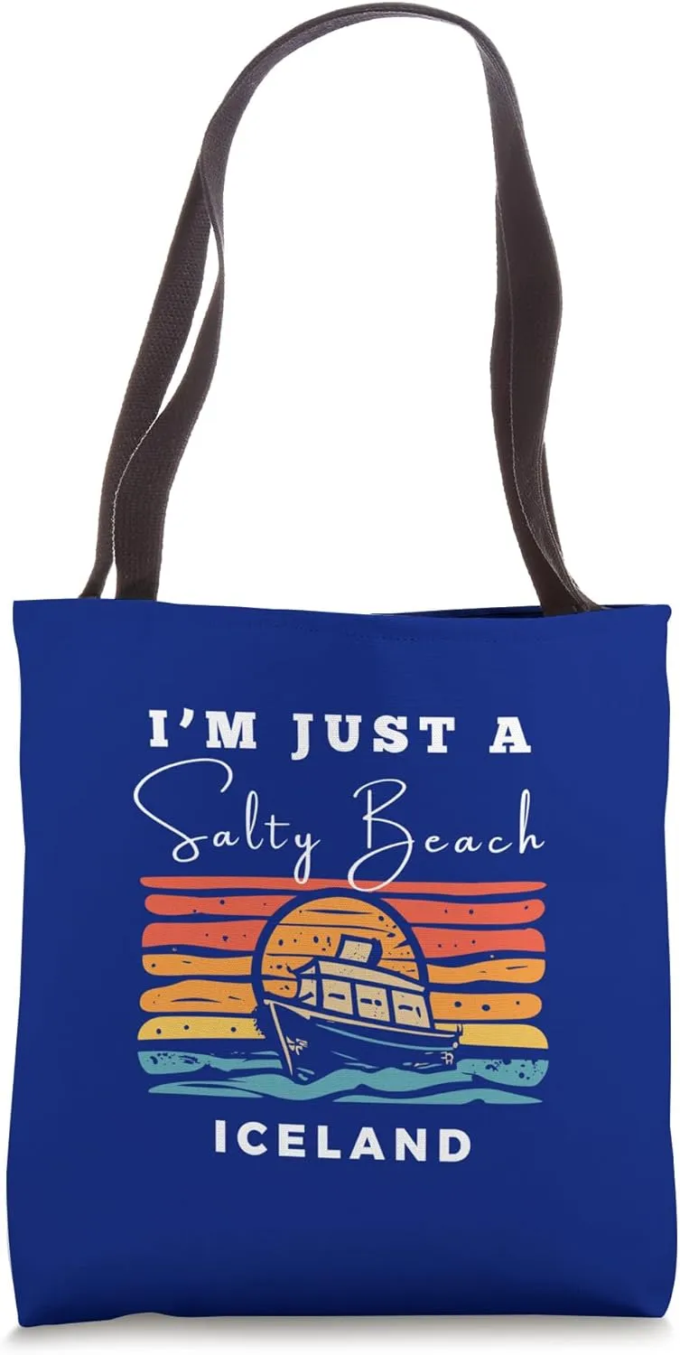 Salty Beach Iceland Travel Souvenir Iceland Tote Bag