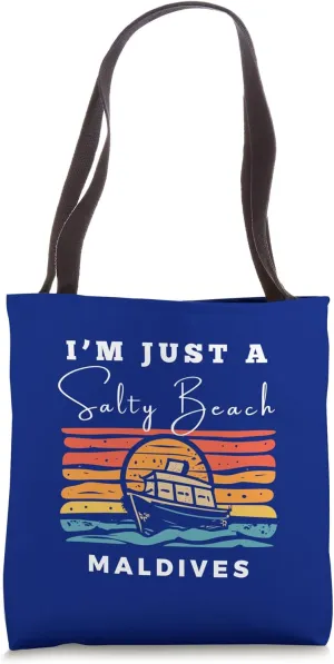 Salty Beach Maldives Travel Souvenir Maldives Tote Bag