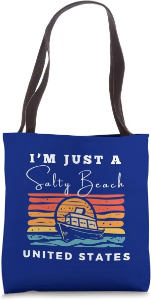 Salty Beach Travel Souvenir United States Tote Bag