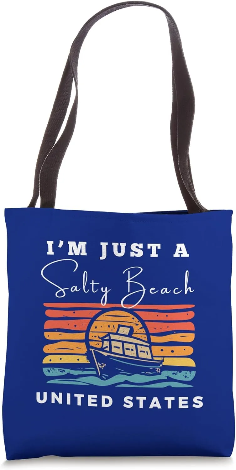 Salty Beach Travel Souvenir United States Tote Bag