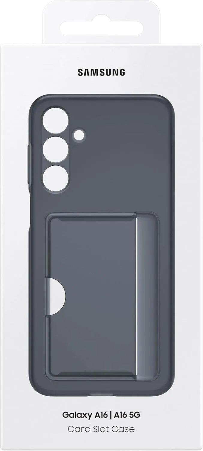 SAMSUNG Galaxy A16 5G Card Slot Phone Case, Sleek Design, Built-in Card Holder, Protective Cover, Black, US Version, EF-OA166TBEGUS