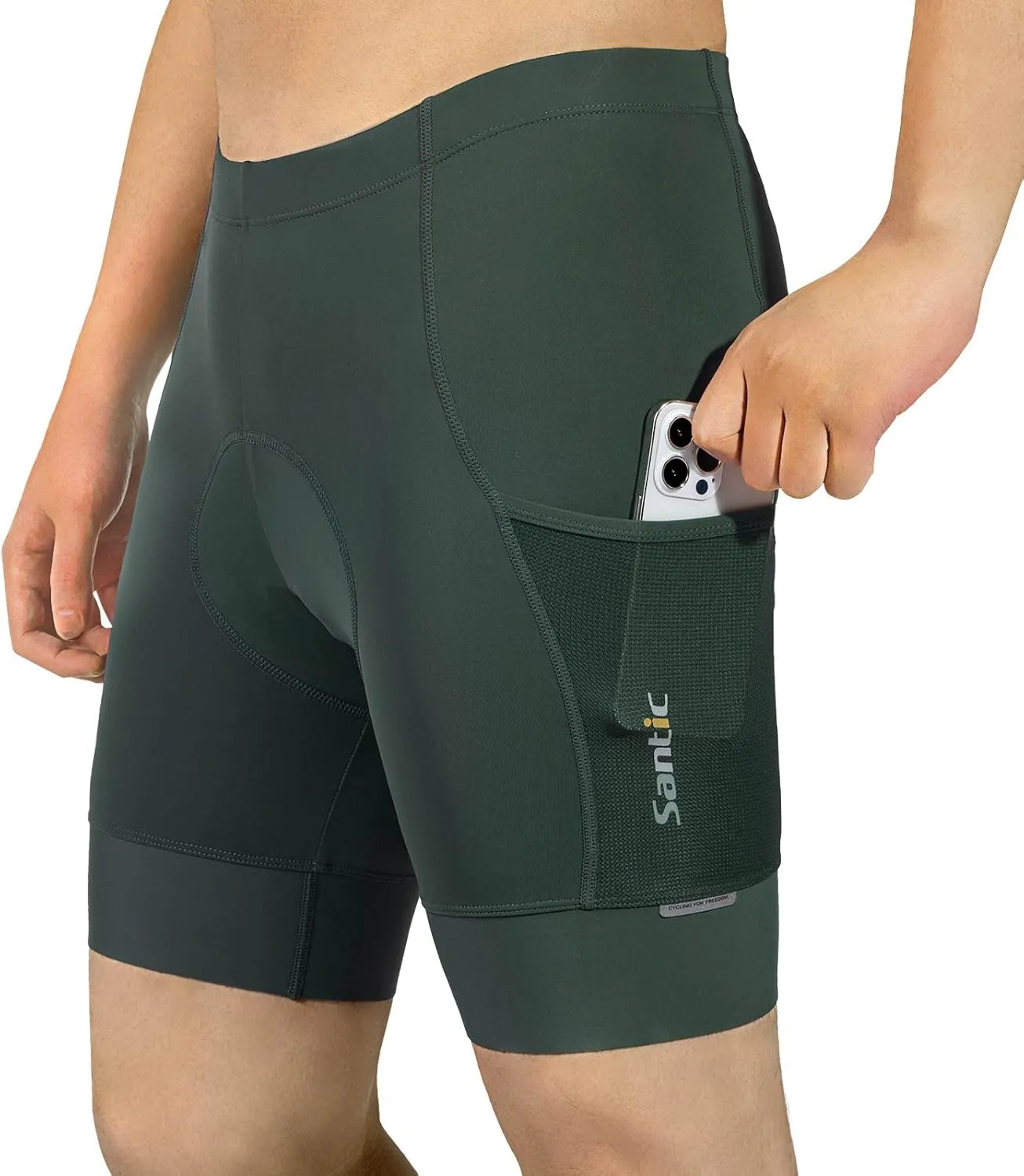 Santic Men's Bike Shorts 4D Padded UPF 50  Cycling Road Biking Mountain Bicycle Cycle Shorts with Pockets
