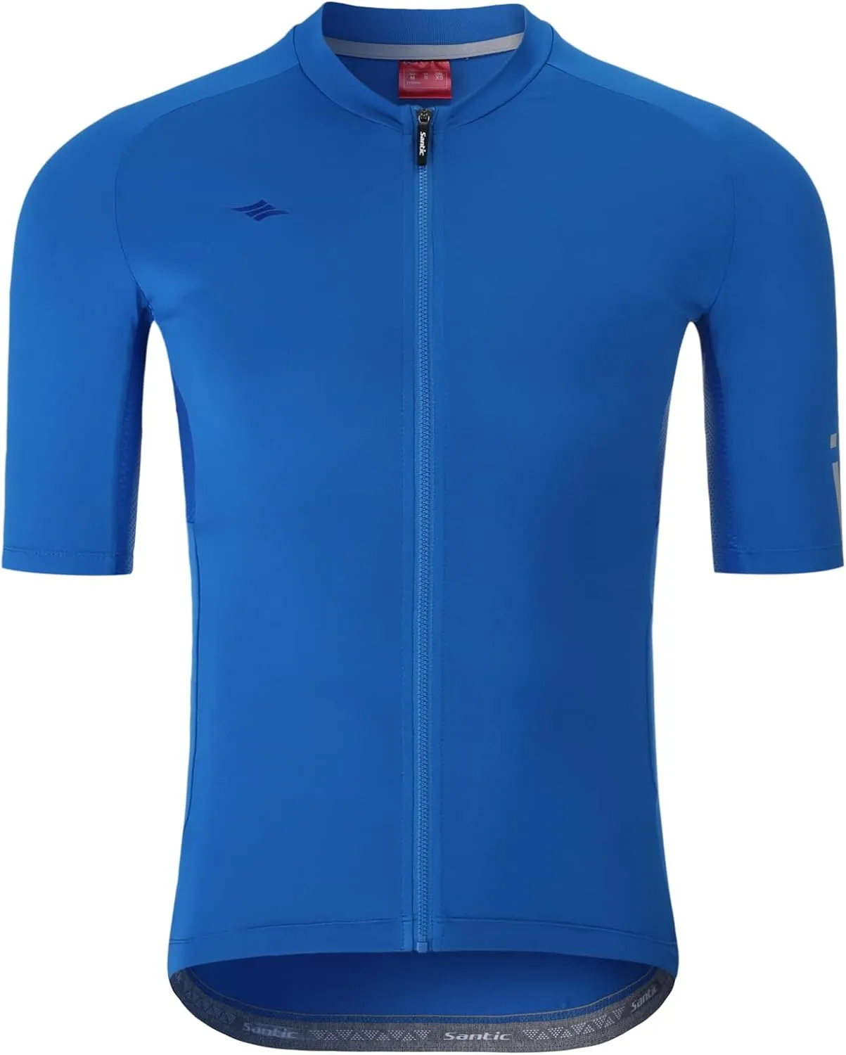 Santic Men's Cycling Jersey Short Sleeve Tops Pro Road Bike Shirt Full Zipper UPF 50  MTB Jersey with Pockets