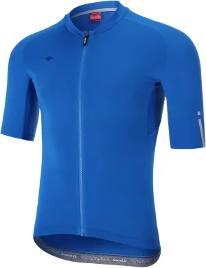Santic Men's Cycling Jersey Short Sleeve Tops Pro Road Bike Shirt Full Zipper UPF 50  MTB Jersey with Pockets