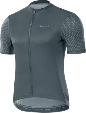Santic Men's Cycling Jersey Short Sleeve Tops Pro Road Bike Shirt Full Zipper UPF 50  MTB Jersey with Pockets