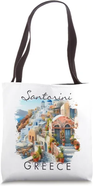 Santorini Greece Traveling Trip Greek Meet Me In Santorini Tote Bag