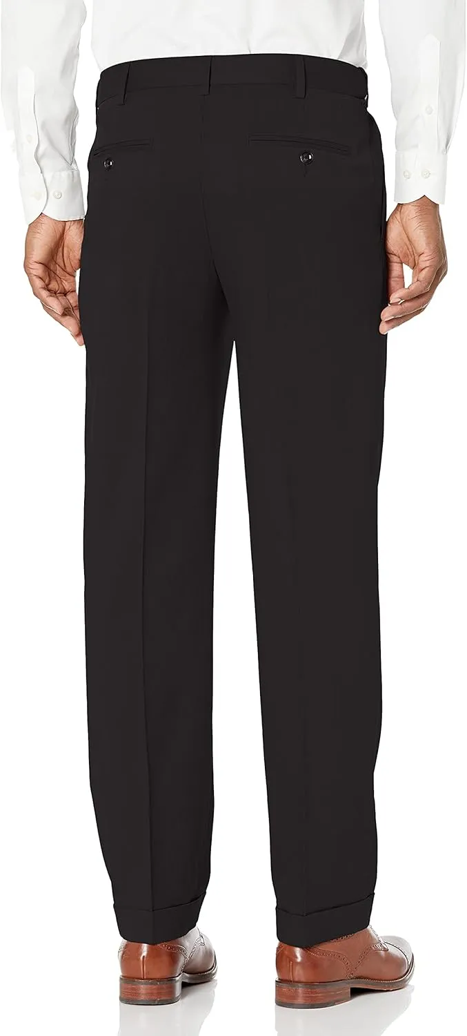 Savane Men's Double Pleated Stretch Melange Pant