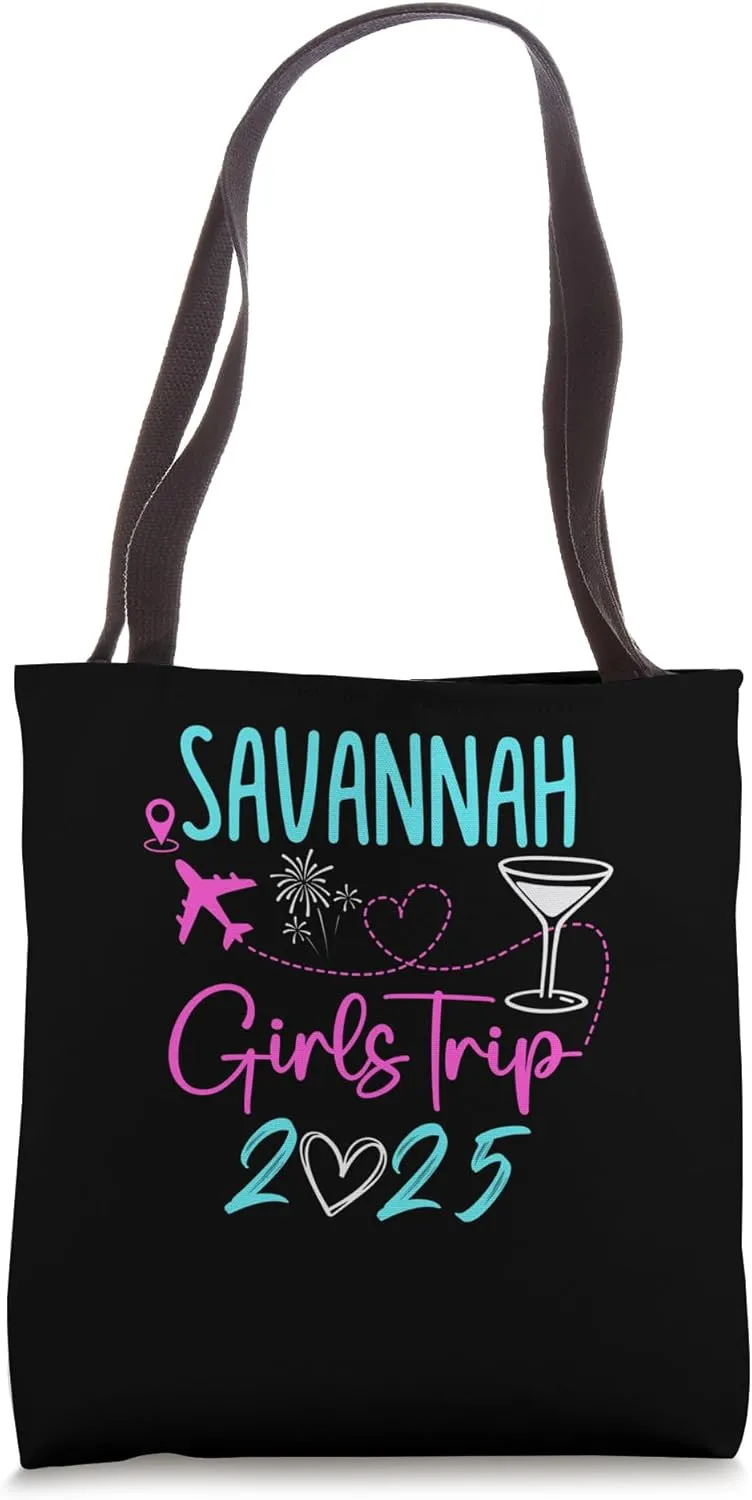 Savannah Georgia Girls Trip 2025 Vacation Matching Travel Tote Bag