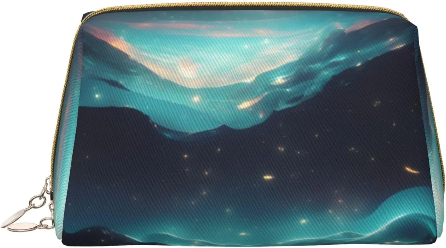 Science Fiction Stars Leather Portable Large Makeup Bag, Pvc Leather, Zipper Closure,Toiletry Bag Travel Bag, Travel Storage Bag