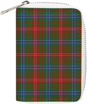 Scottish Clan Wilson Tartan Plaid Large Capacity Leather Card Bag, Portable, Exquisite And Compact Card Bag