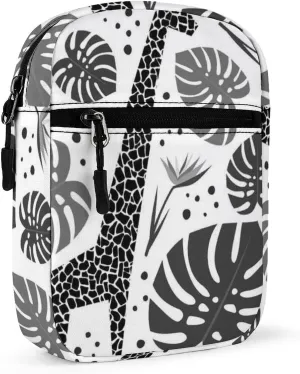 Seamless Jungle Animals Giraffe, Toucan, Tropical Plants Palm Leaves Adjustable Fanny Waist Pack Pouch, Waterproof Crossbody Runners Bag Wallet for Gym Hiking Fitness Women Men 6.1 x 2.2 x 7.9 inch