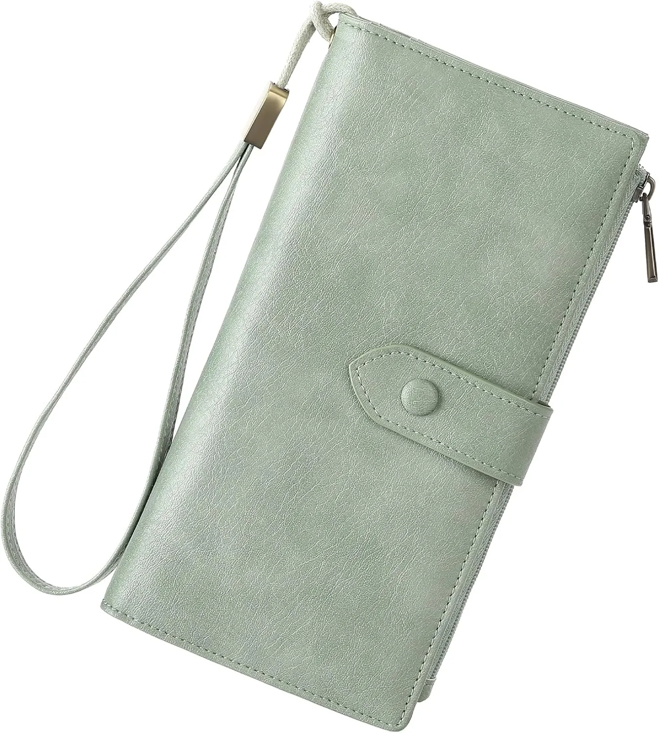 SENDEFN Slim Leather Womens Wallet RFID Blocking Credit Card Holder bifold Ladies Wristlet Purse with Zipper Pocket