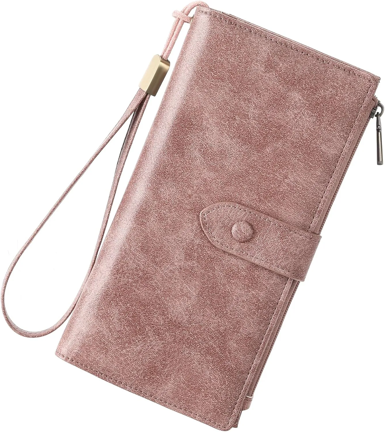 SENDEFN Slim Leather Womens Wallet RFID Blocking Credit Card Holder bifold Ladies Wristlet Purse with Zipper Pocket