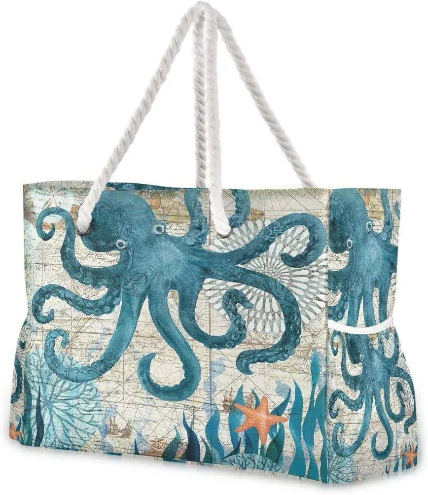 senya Large Beach Shoulder Bags Canvas Tote Water Resistant for Gym Travel Daily