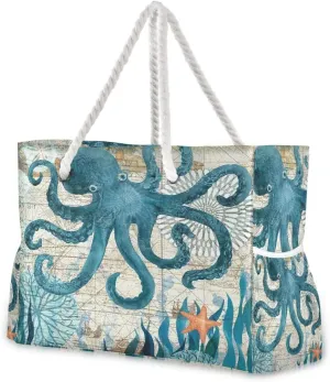 senya Large Beach Shoulder Bags Canvas Tote Water Resistant for Gym Travel Daily