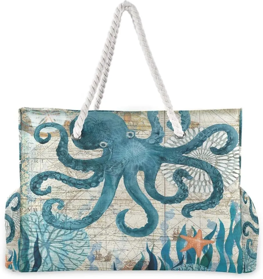 senya Large Beach Shoulder Bags Canvas Tote Water Resistant for Gym Travel Daily