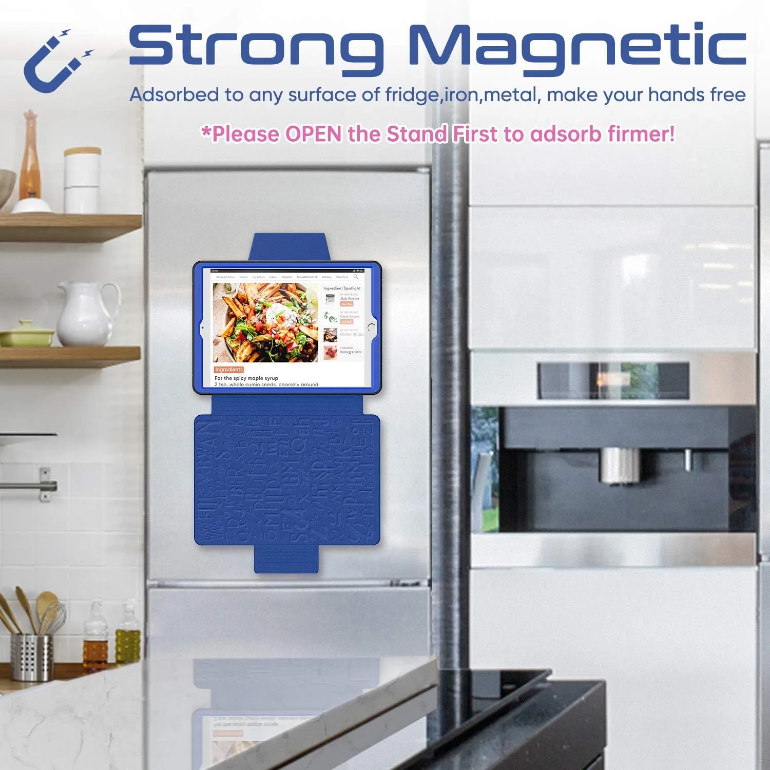SEYMAC stock Case for iPad 9th/8th/7th Generation 10.2'', Strong Magnetic Auto Sleep Shockproof Case with Absorbing Multi-Angles Stand, Pen Holder, Card Slot (Blue)