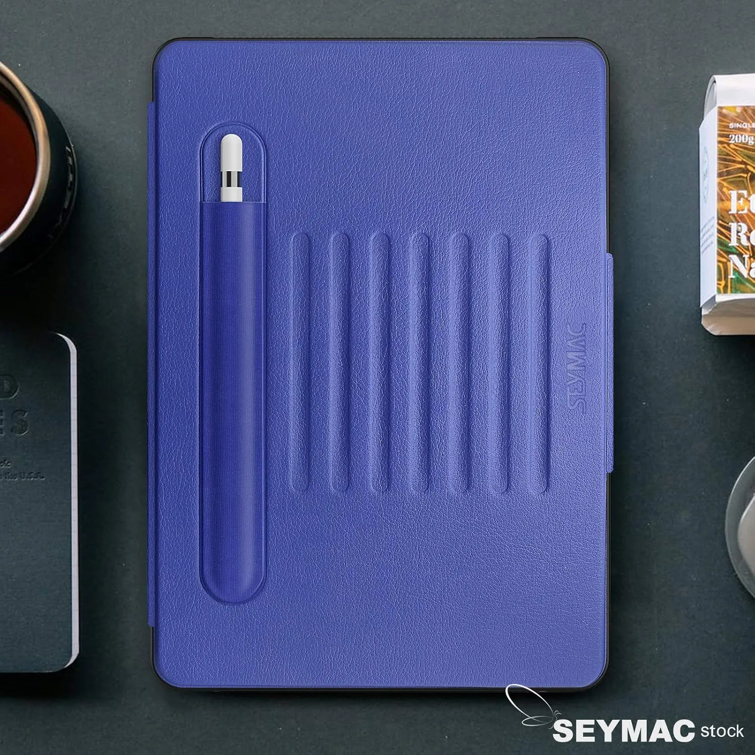 SEYMAC stock Case for iPad 9th/8th/7th Generation 10.2'', Strong Magnetic Auto Sleep Shockproof Case with Absorbing Multi-Angles Stand, Pen Holder, Card Slot (Blue)