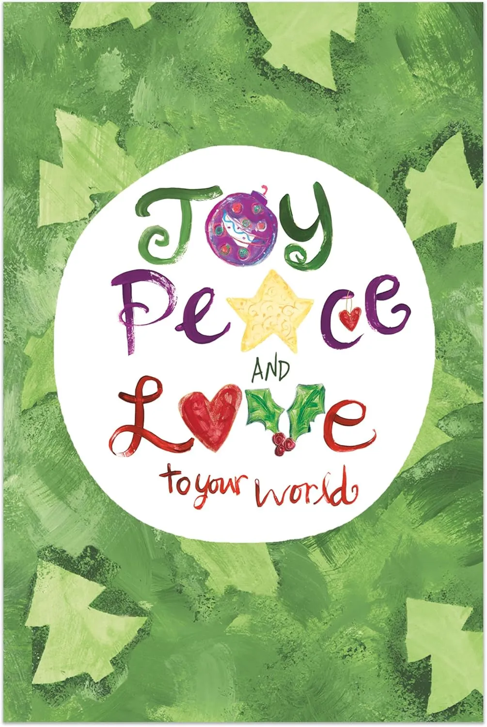 SHADE TREE GREETINGS Christmas Boxed Greeting Card Multi-Pack Set (4x6) by Art from the Heart | 12 Cards   14 Envelopes (Joy Peace and Love)