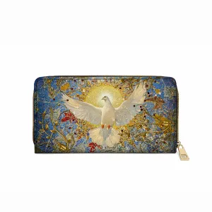 Shineful Leather Clutch Purse With Wristlet Strap Handle Holy Spirit