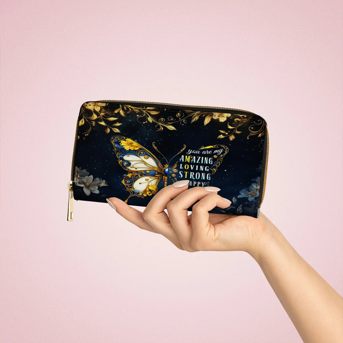 Shineful Leather Clutch Purse With Wristlet Strap Handle You Are My Mother