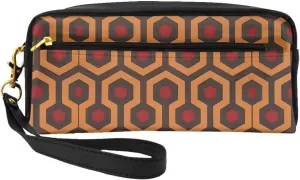 Shining Overlook Print Leather Small Makeup Bag â€“ Travel Toiletry Bag, Women Purse, Reusable Cosmetic Accessories Organizer