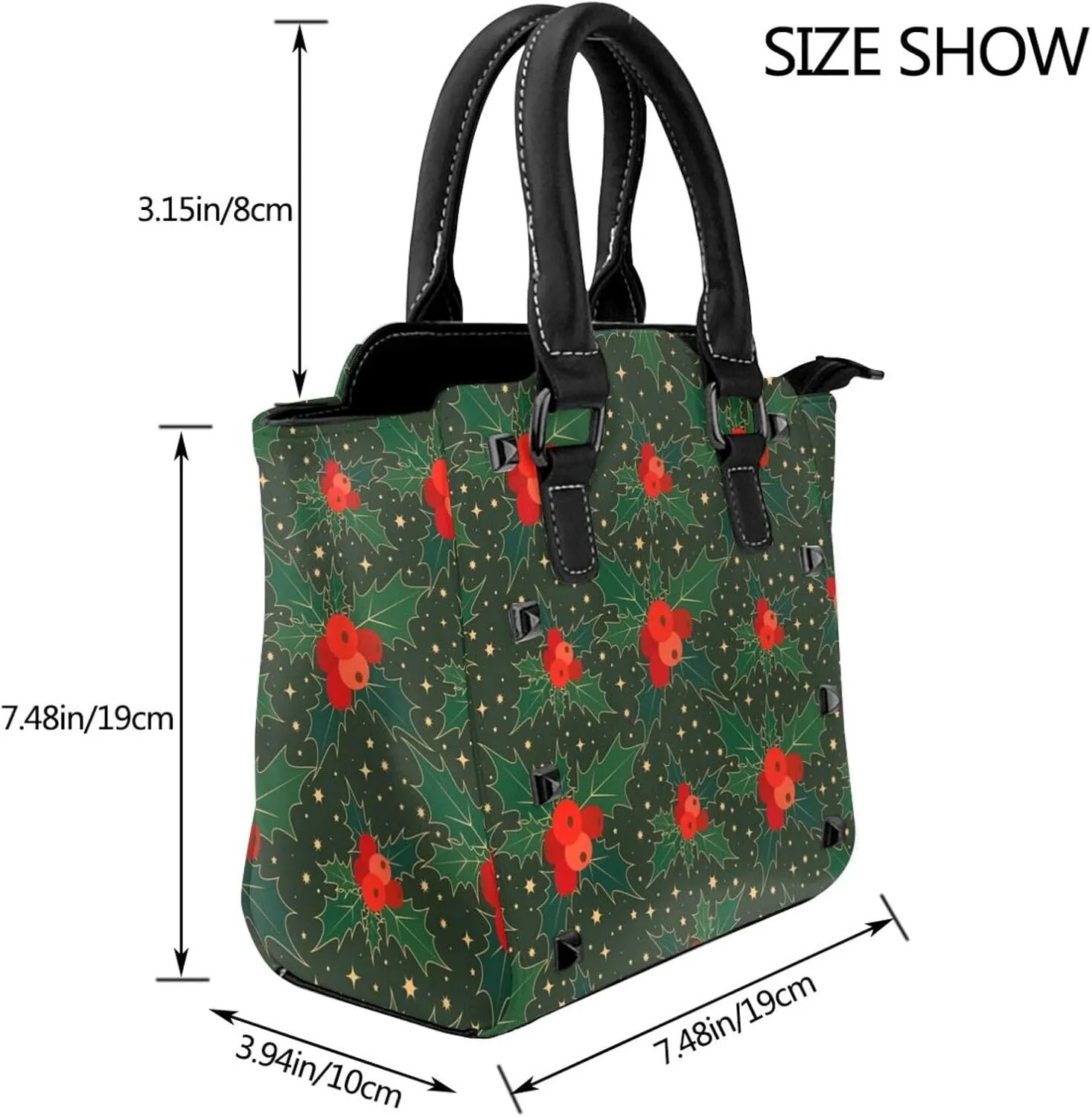 Shoulder Bag Beach PU Leather Studded Shoulder Bag Rivet Womens Clutch Bag for Christmas