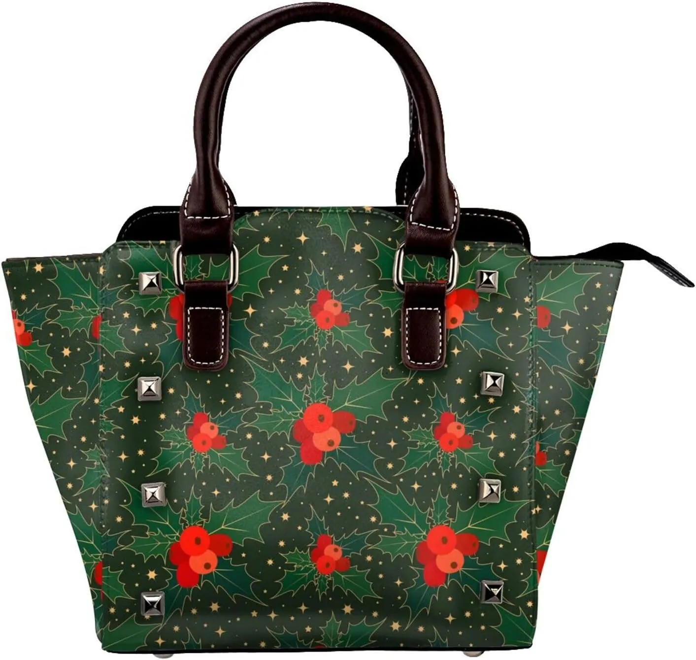 Shoulder Bag Beach PU Leather Studded Shoulder Bag Rivet Womens Clutch Bag for Christmas