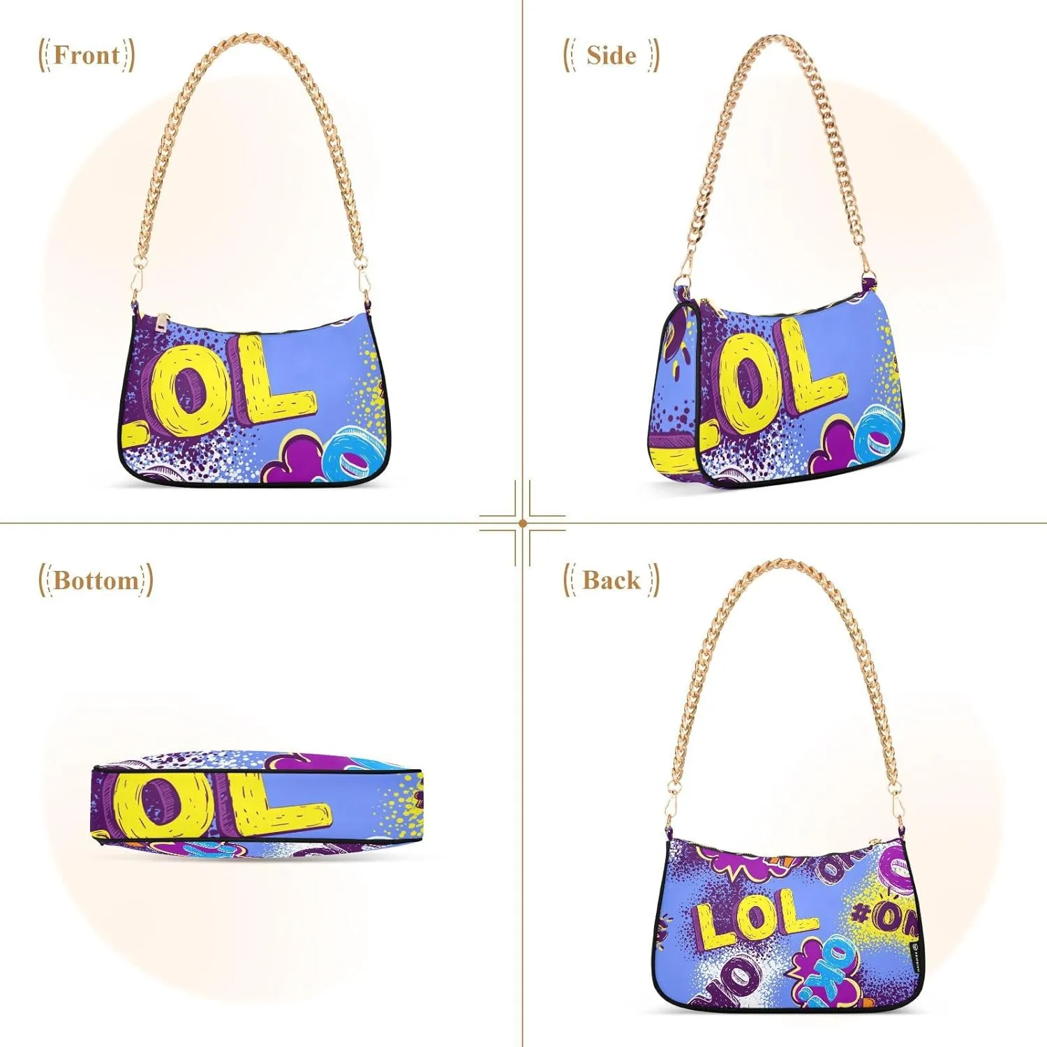 Shoulder Bags for Women Fashions Handbag with Zipper Closure Multi-functional Large Capacity Multicolor 1