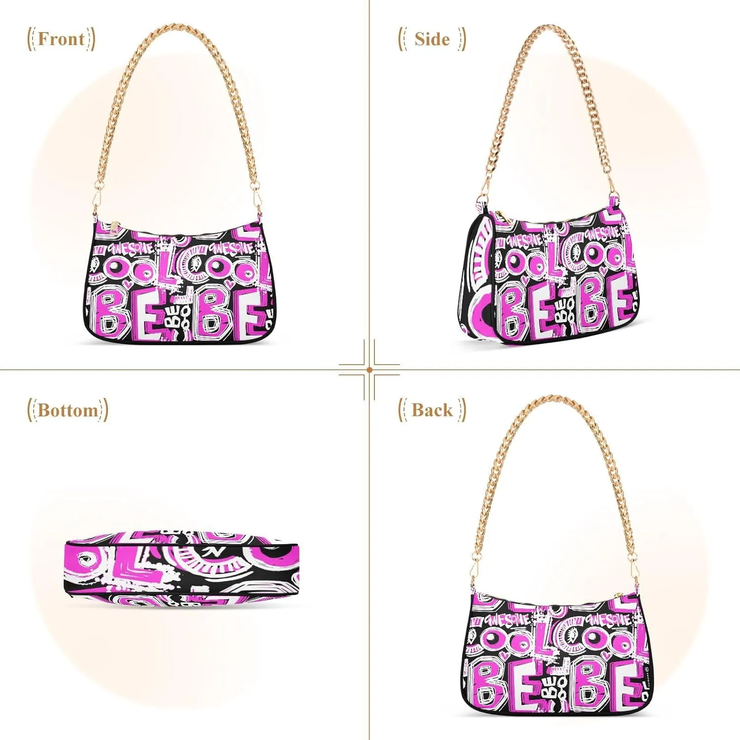 Shoulder Bags for Women Fashions Handbag with Zipper Closure Multi-functional Large Capacity Multicolor 1