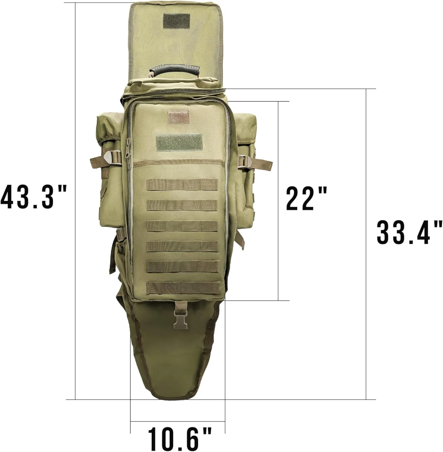 Silfrae Tactical Rifle Backpack Long Rifle Bag Molle Military Backpack for Trekking Hunting Camping