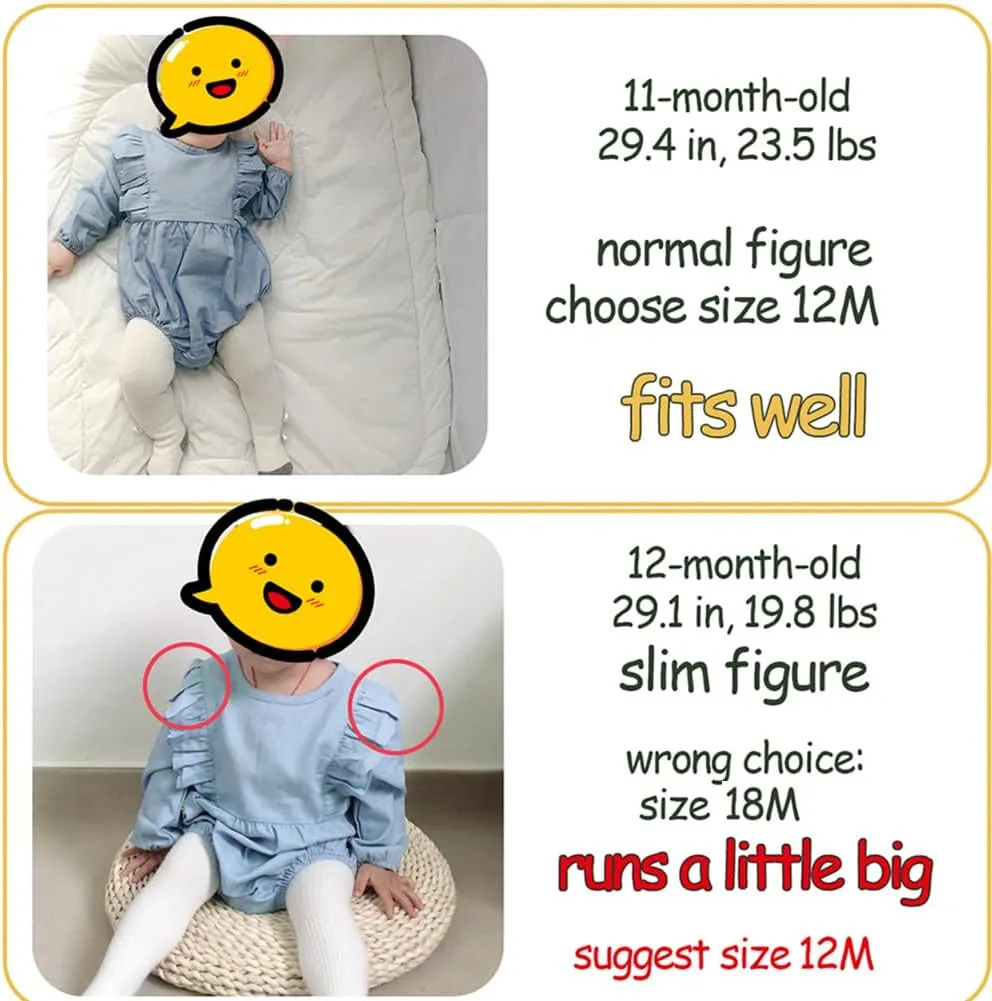Simplee kids Baby Girl's Romper Jumpsuit Long Sleeves Onesie Bodysuits One Piece Outfits Clothesr for Spring Fall
