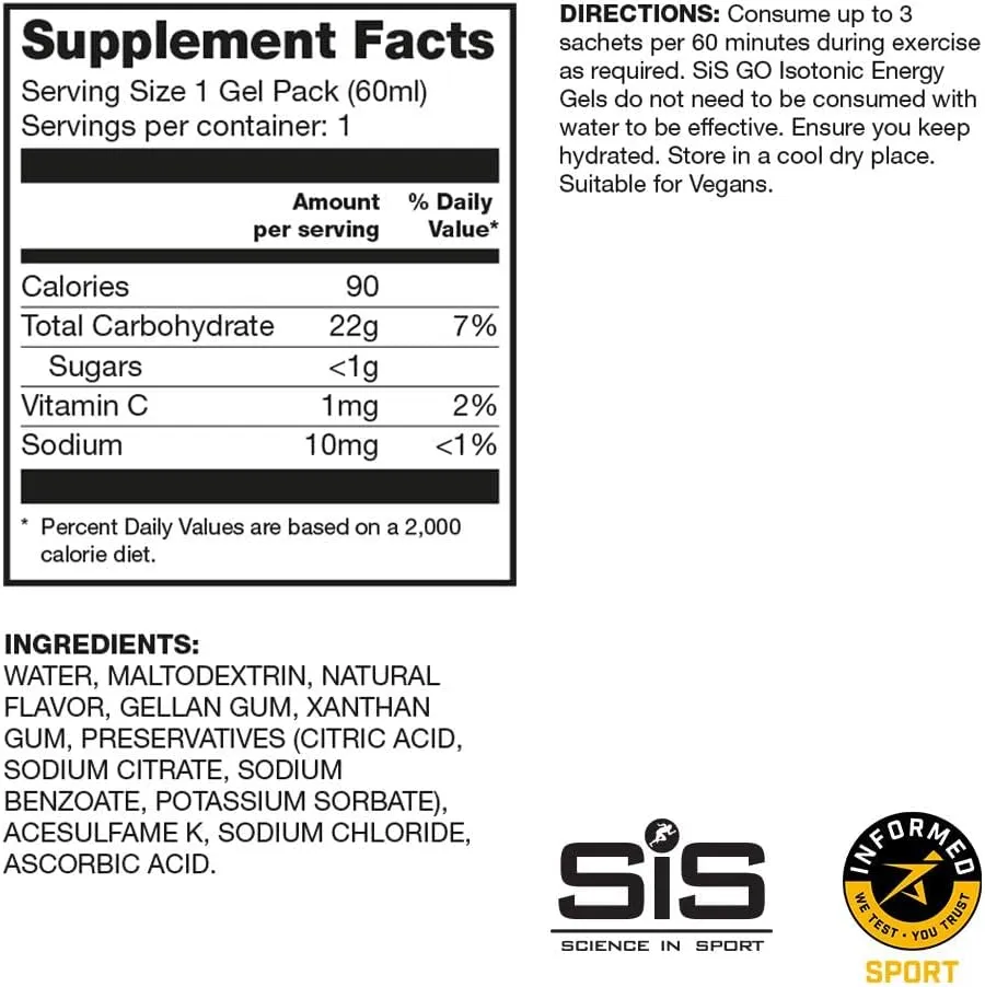 SiS GO Isotonic Energy Variety Pack, 2 Fl Oz (Pack of 6)