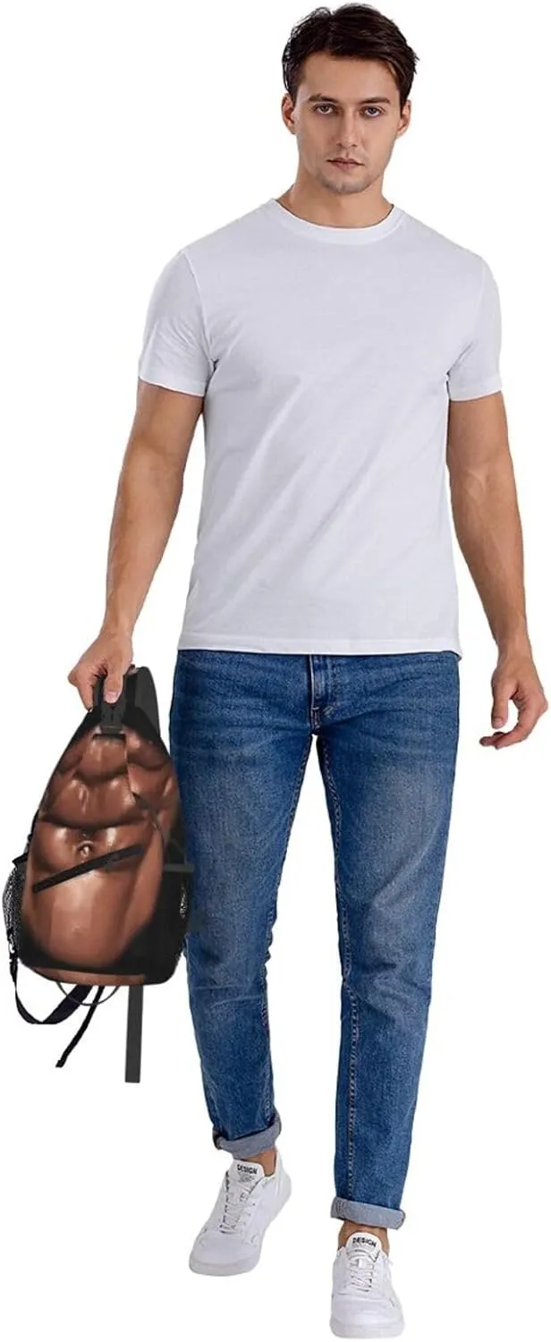 Six Abdominal Muscles Abdominal Muscles Crossbody Bag Cross Chest Bag Adjustable Sling Backpack Sports Gym Shoulder Bags Travel Cycling Daypack Diagonally Casual Rucksack