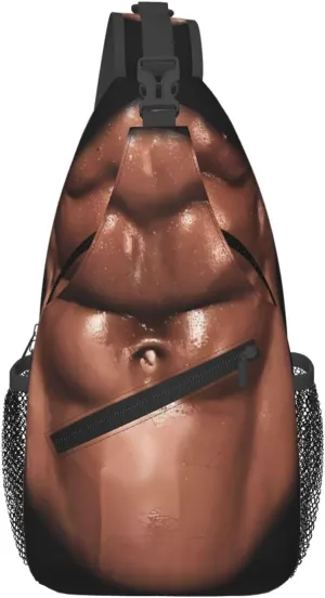 Six Abdominal Muscles Abdominal Muscles Crossbody Bag Cross Chest Bag Adjustable Sling Backpack Sports Gym Shoulder Bags Travel Cycling Daypack Diagonally Casual Rucksack