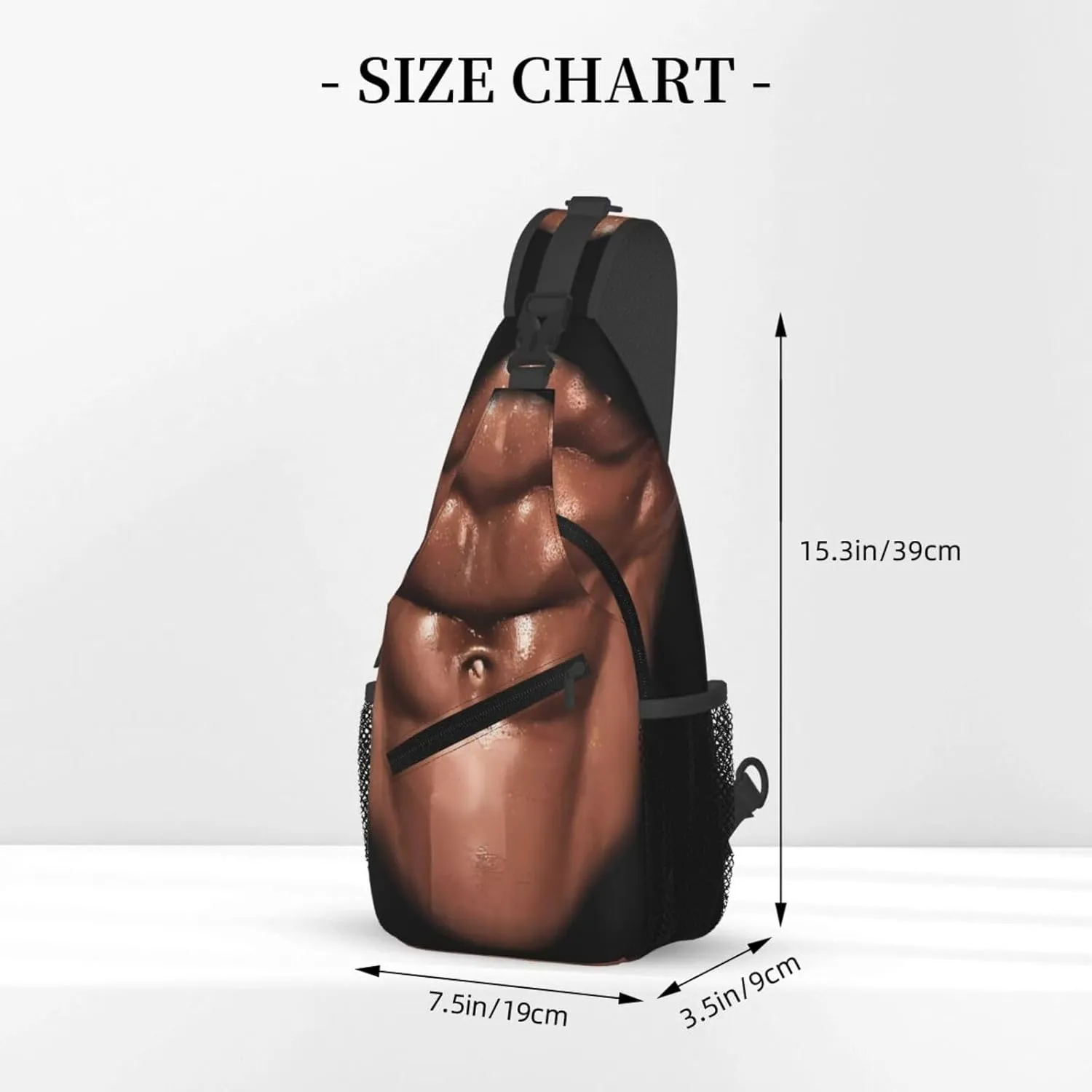 Six Abdominal Muscles Abdominal Muscles Crossbody Bag Cross Chest Bag Adjustable Sling Backpack Sports Gym Shoulder Bags Travel Cycling Daypack Diagonally Casual Rucksack