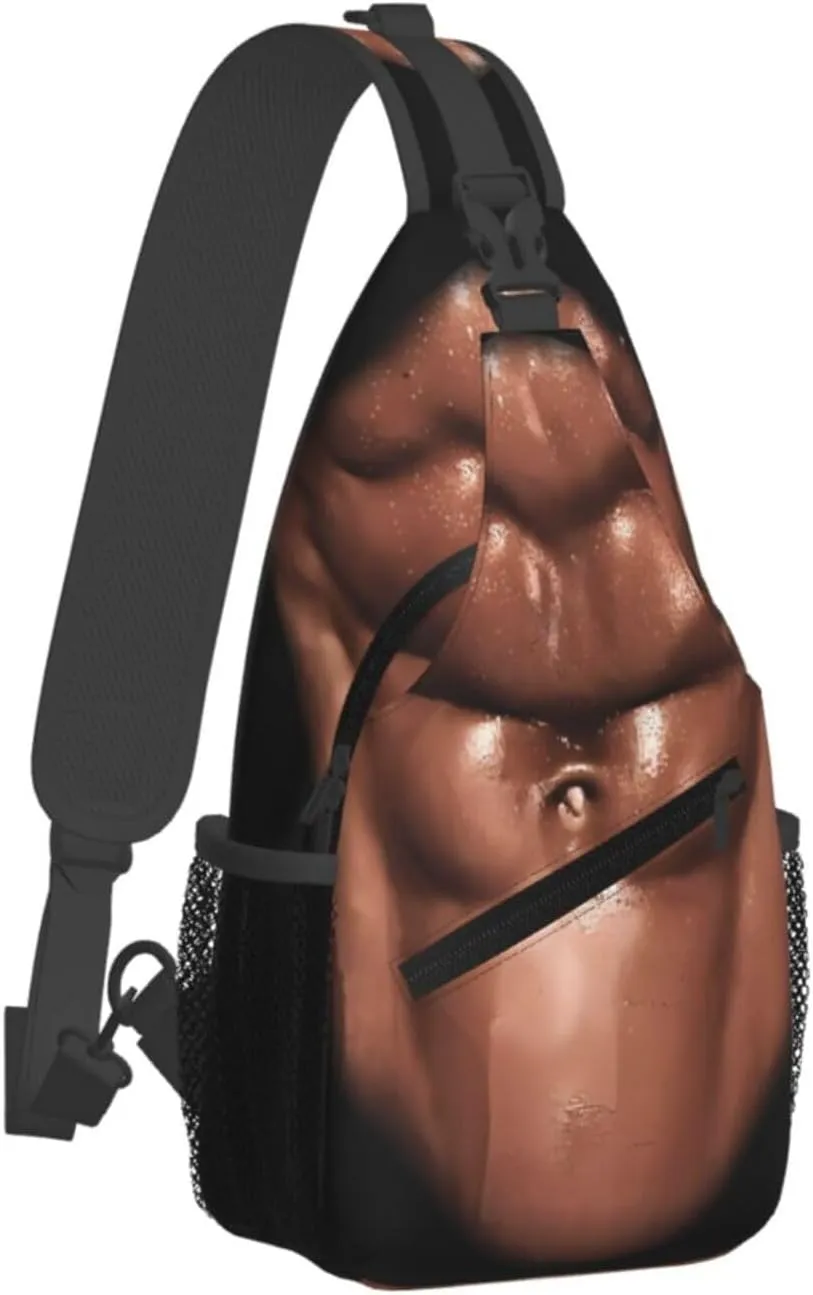 Six Abdominal Muscles Abdominal Muscles Crossbody Bag Cross Chest Bag Adjustable Sling Backpack Sports Gym Shoulder Bags Travel Cycling Daypack Diagonally Casual Rucksack
