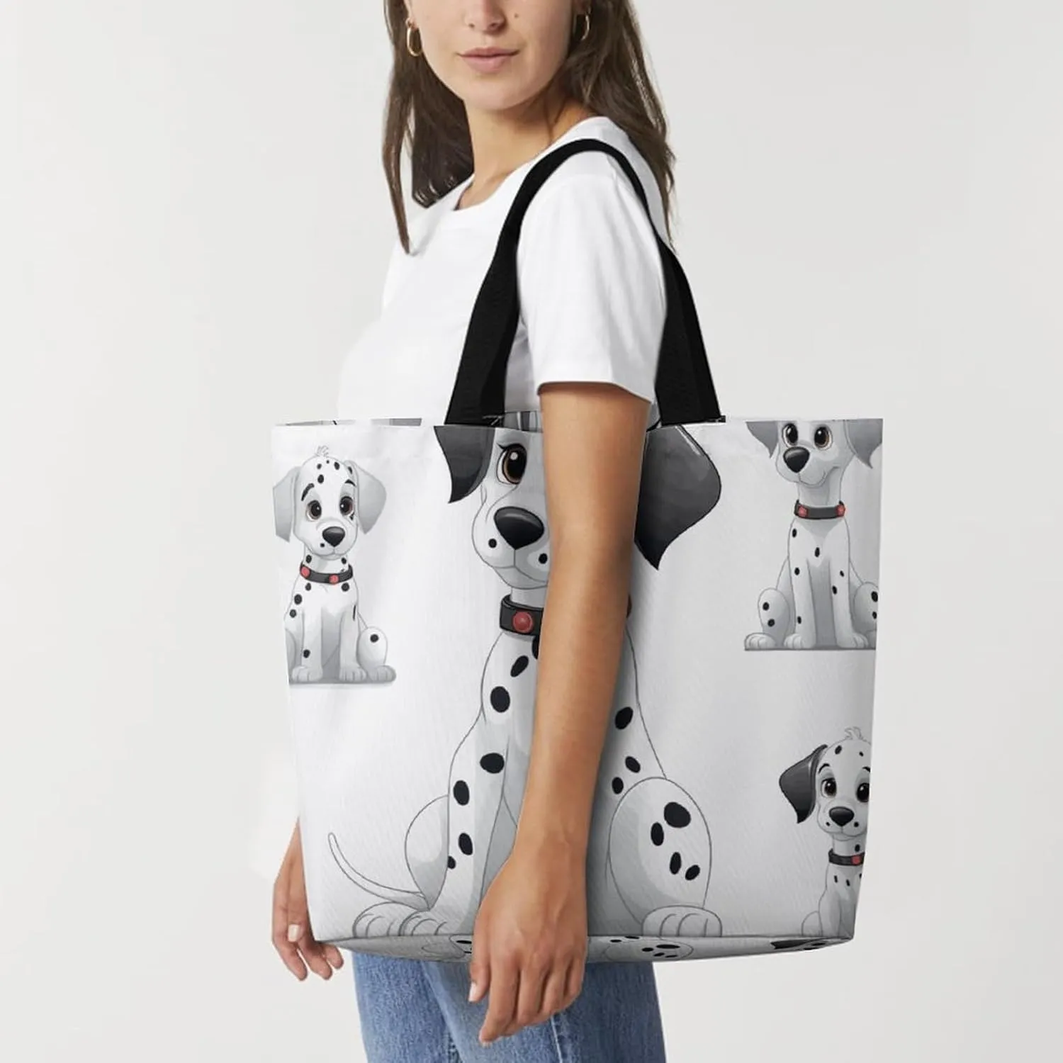 Skiing Theme Tote Bag for Women Reusable Grocery Shoulder Bags Shopping Bag for Travel, Groceries