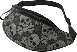 Skull Paisley Halloween Fashion Casual Fanny Pack Waist Bag Men Women Adjustable Belt Waist Bag For Travel Hiking Cycling Running Festival Carnival